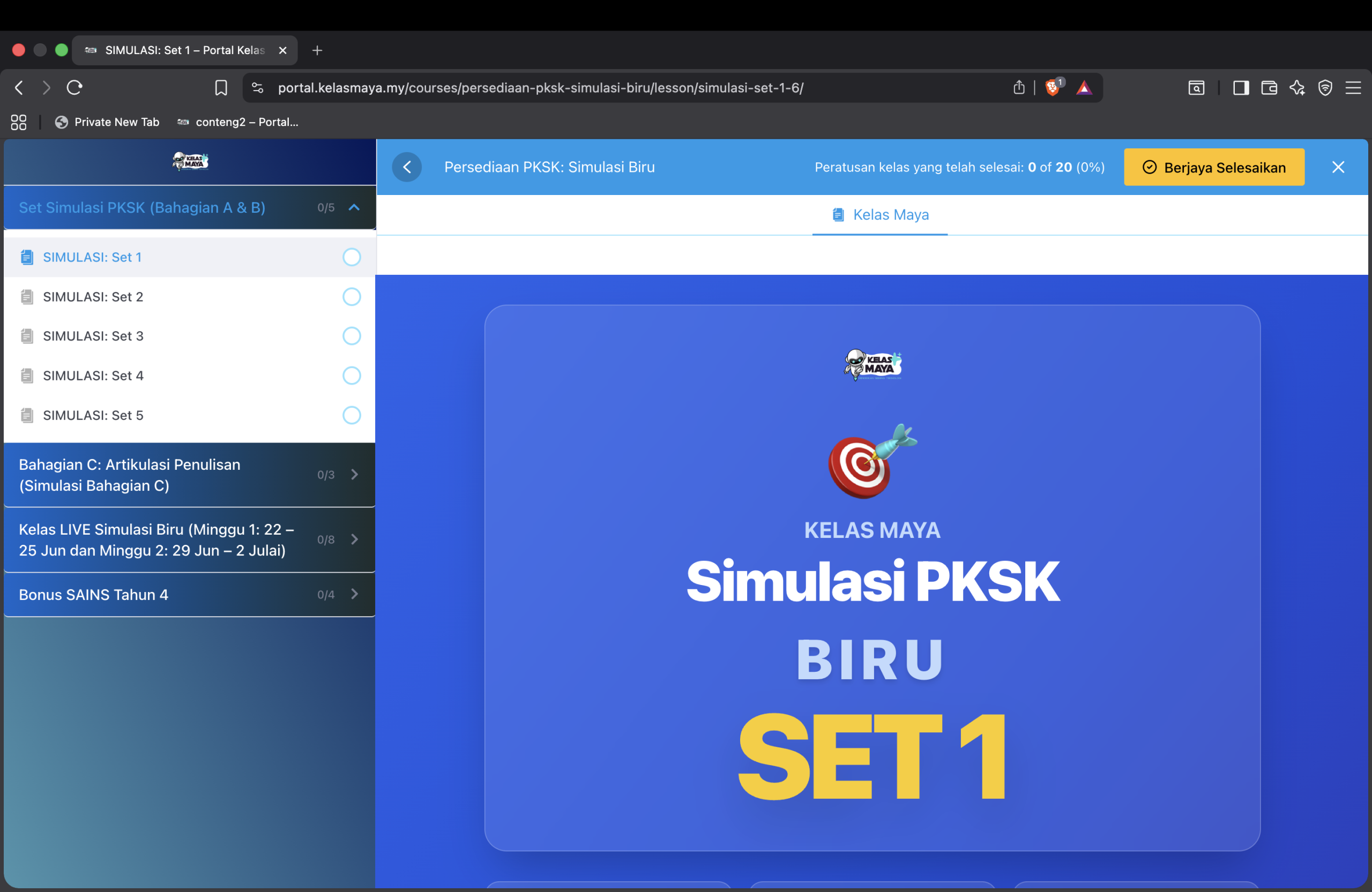 Pilih Tarikh Kelas