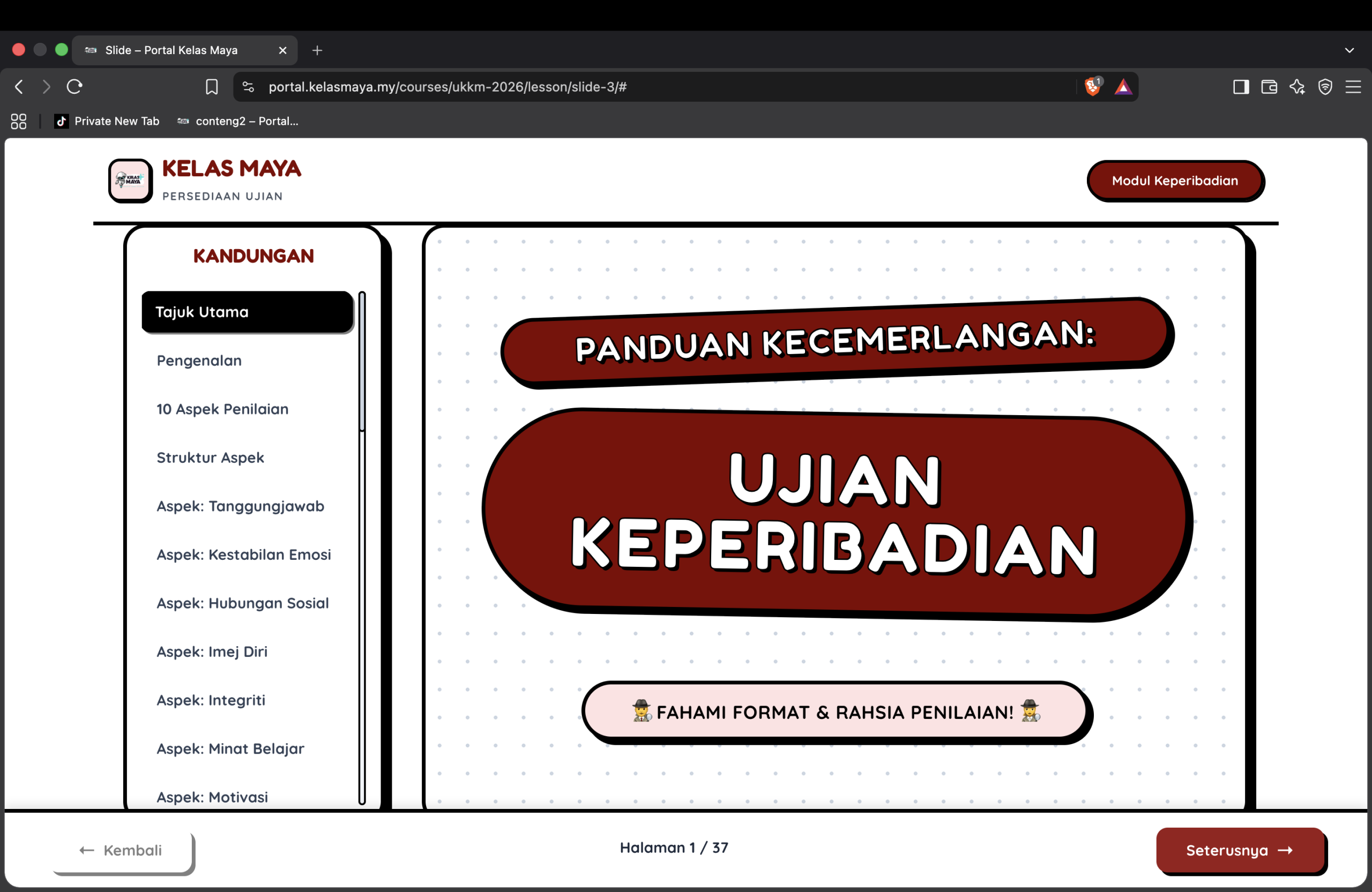 Contoh Soalan Keperibadian